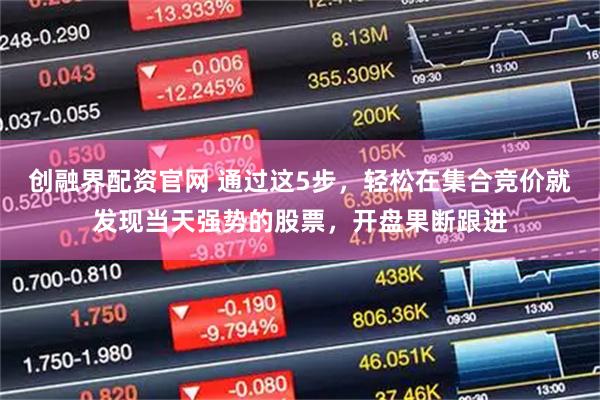 创融界配资官网 通过这5步，轻松在集合竞价就发现当天强势的股票，开盘果断跟进